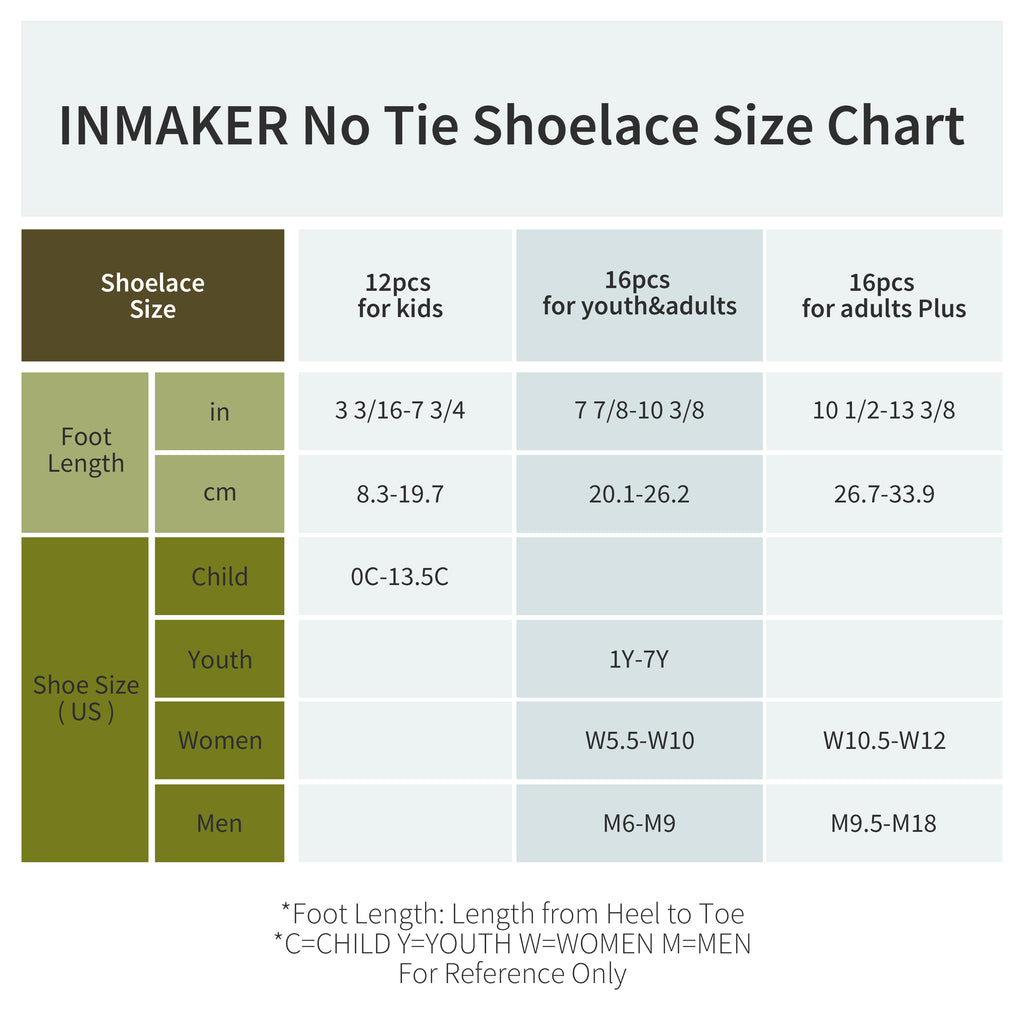 INMAKER No Tie Shoe Laces for Adults and Kids, Elastic Shoelaces for  Sneakers, Rubber Silicone Tieless Laces 
